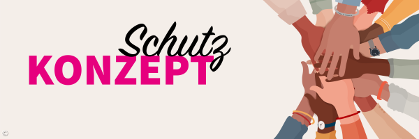 zusammenhaltende Hände mit der Überschrift "Schutzkonzept"